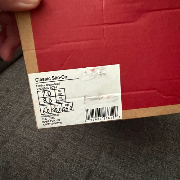 Vans Classic Slip On Festival Dream Canvas Multi Shoes Pink Orange Womens 8.5 - Picture 7 of 7